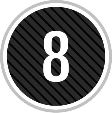 Yuvarlak web simgesi, 8 rakamlı düğme, basit sekiz numara