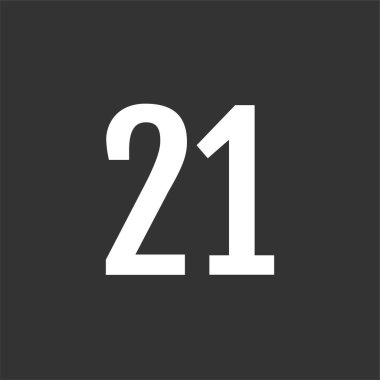 21 numaralı simge vektör illüstrasyonu