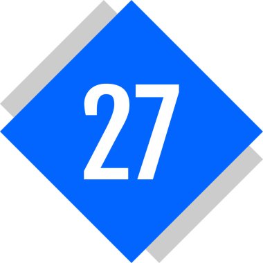 Number 27 icon. flat vector illustration