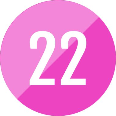 22 numaralı simge vektör illüstrasyonu