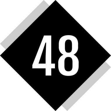 48 numaralı logo, vektör illüstrasyonu 