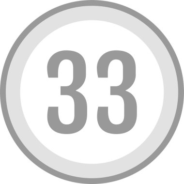 Number 33 icon. flat vector illustration