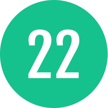 22 numaralı simge vektör illüstrasyonu