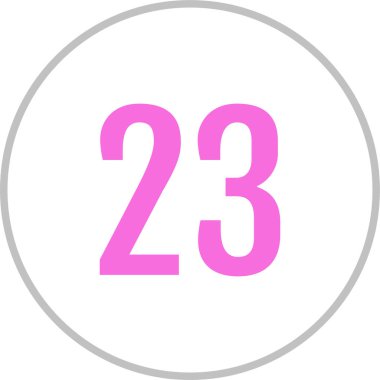 23 numaralı simge. vektör illüstrasyonu