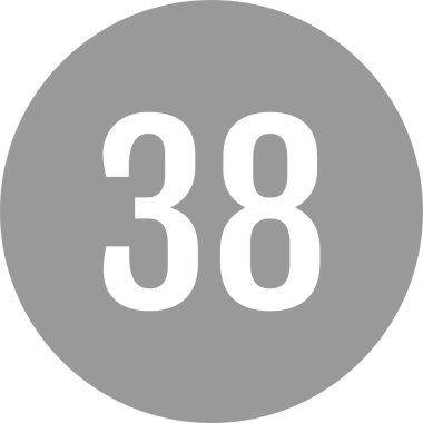 38 numaralı simge, vektör illüstrasyonu      