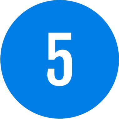 Beş numara. 5 numaralı yuvarlak tuş