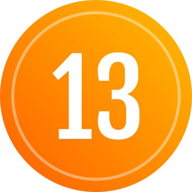 13 numaralı simge, vektör illüstrasyonu