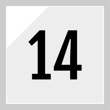 number 14 icon. flat vector illustration