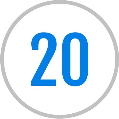 20 numaralı ikon. vektör illüstrasyonu