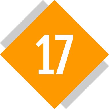 17 numaralı simge vektör illüstrasyonu