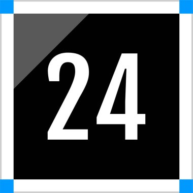 Number 24 icon. flat vector illustration