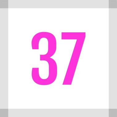 37 numaralı simge vektör illüstrasyonu