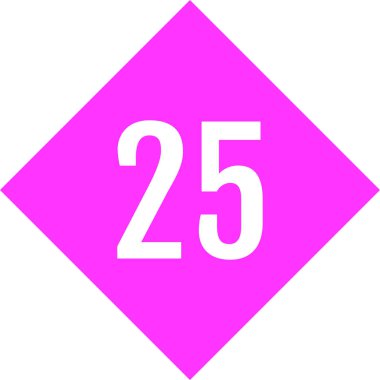 25 numaralı simge, vektör illüstrasyonu