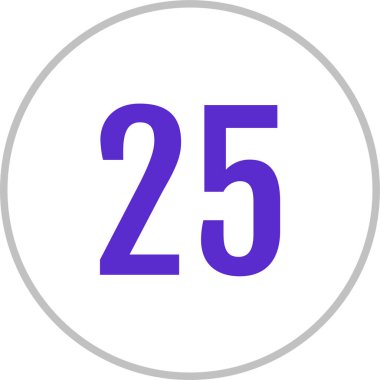 25 numaralı simge. vektör illüstrasyonu