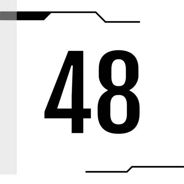 Number Icon Flat Vector Illustration — Stockvector