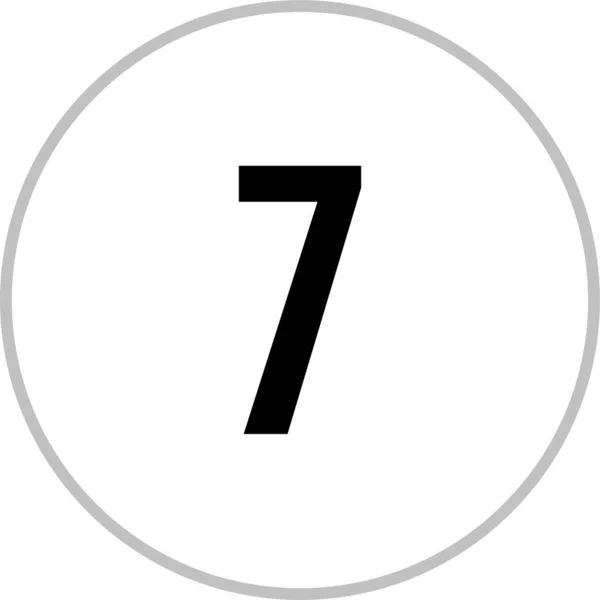 Simples Número Sete Botão Redondo Com Número — Vetor de Stock