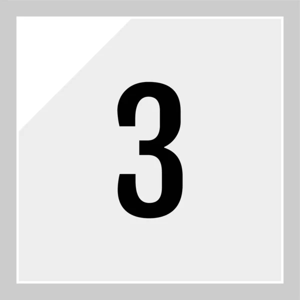 Einfaches Web Symbol Mit Nummer Drei — Stockvektor