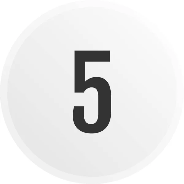 Numer Pięć Okrągły Przycisk Numerem — Wektor stockowy