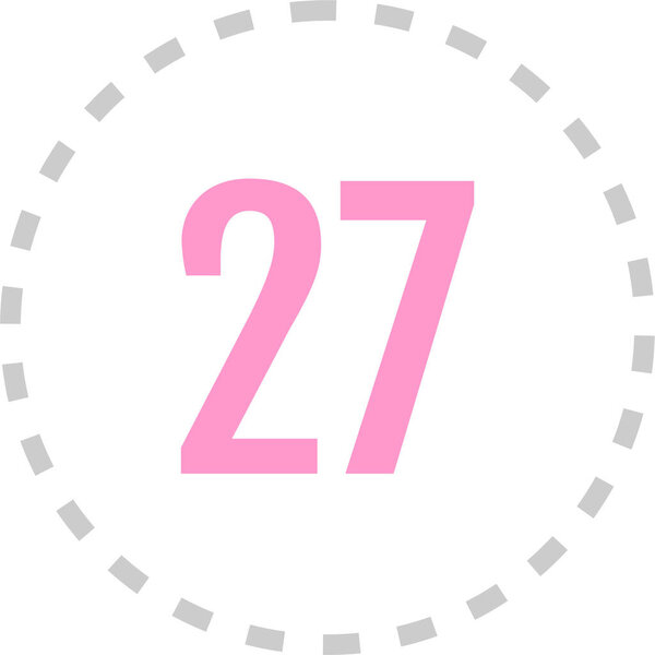 Number 27 icon. flat vector illustration