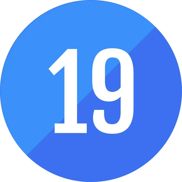 Number Nineteen Icon Vector Illustration — Stock Vector