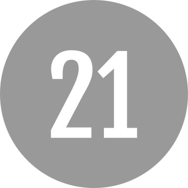 21 numaralı simge vektör illüstrasyonu