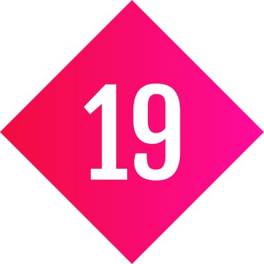 Number 19 icon. flat vector illustration