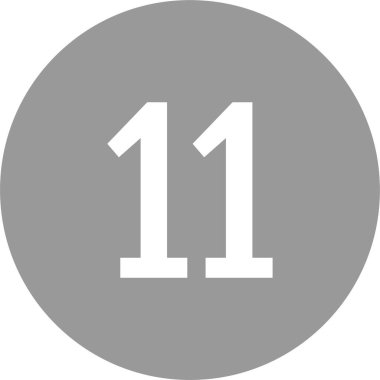 11 numaralı ikon. sayılar düz vektör illüstrasyonu
