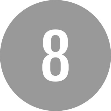 8 numaralı simge. sayılar düz vektör illüstrasyonu