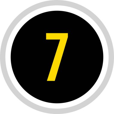 7 numaralı simge. sayılar düz vektör illüstrasyonu