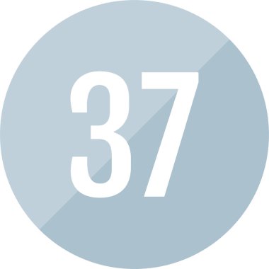 37 numaralı ikon. sayılar düz vektör illüstrasyonu