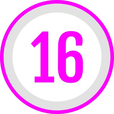 16 numaralı simge vektör illüstrasyonu