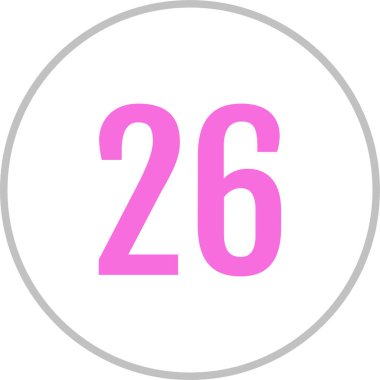 26 numaralı simge vektör illüstrasyonu