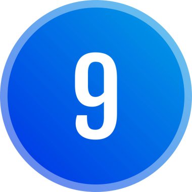 Number 9 icon. flat vector illustration