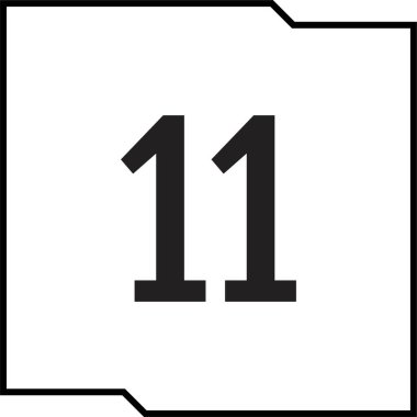 Number 11 icon. flat vector illustration