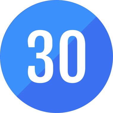 30 numaralı ikon. sayılar düz vektör illüstrasyonu