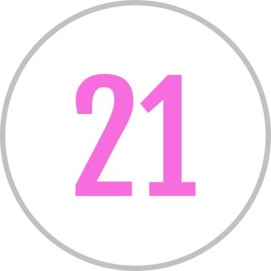 21 numaralı simge vektör illüstrasyonu