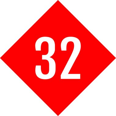 number 32 icon. flat vector illustration