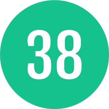 Number 38 icon. flat vector illustration