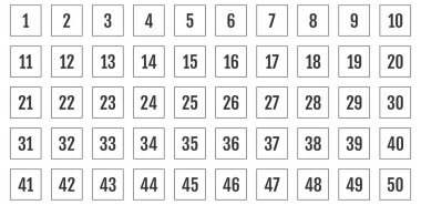 Numara simgesi ayarlandı. 1 'den 50' ye kadar düz vektör çizimi