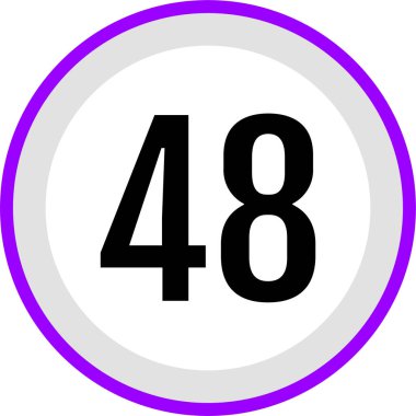 48 numaralı logo, vektör illüstrasyonu 