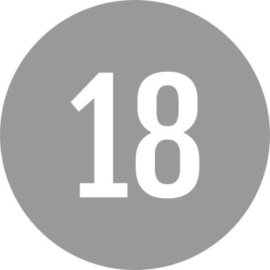 18 numaralı simge. sayılar düz vektör illüstrasyonu