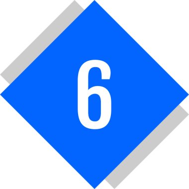 6 numaralı işaret simgesi, web basit illüstrasyon