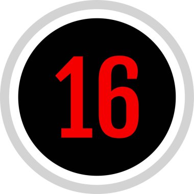16 numaralı simge. sayılar düz vektör illüstrasyonu