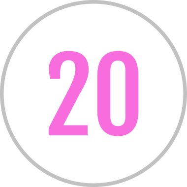 20 numaralı ikon. vektör illüstrasyonu