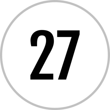 27 numaralı simge vektör illüstrasyonu