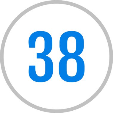 Number 38 icon. flat vector illustration