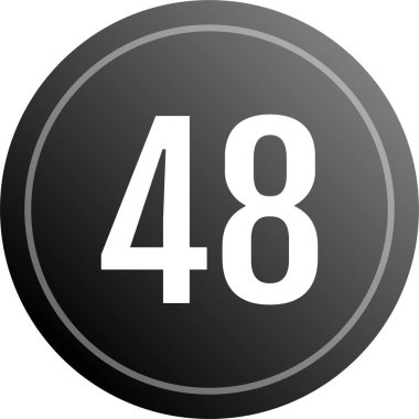 48 numaralı logo, vektör illüstrasyonu 