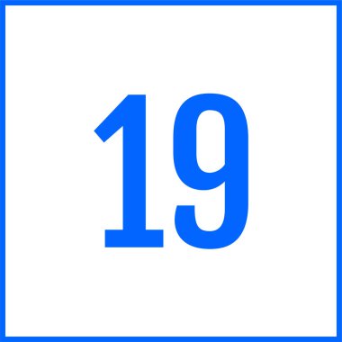 Number 19 icon. flat vector illustration
