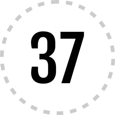 37 numaralı simge vektör illüstrasyonu