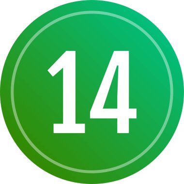 number 14 icon. flat vector illustration